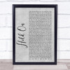 Wilson Phillips Hold On Rustic Script Grey Song Lyric Quote Print