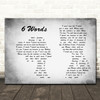 Wretch 32 6 Words Man Lady Couple Grey Song Lyric Print