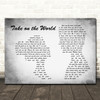 You Me At Six Take on the World Man Lady Couple Grey Song Lyric Print