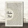 Zac Brown Band Chicken Fried Vintage Script Song Lyric Print