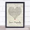 Zac Brown Band Your Majesty Script Heart Song Lyric Print