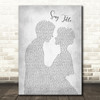 Any Song Lyrics Custom Grey Man & Lady  Personalised Lyrics Print