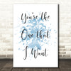 Blue Grease You're The One That I Want Song Lyric Quote Print