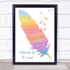 Leona Lewis Footprints In The Sand Watercolour Feather & Birds Song Lyric Quote Music Print