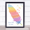 Luther Vandross Dance With My Father Watercolour Feather & Birds Song Lyric Quote Music Print