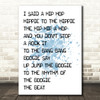 Blue Rappers Delight Black & White I Said Hip Hop Song Lyric Quote Print