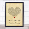 The Beatles With A Little Help From My Friends Vintage Heart Song Lyric Quote Music Print