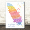 The Hollies He Ain't Heavy, He's My Brother Watercolour Feather & Birds Song Lyric Quote Music Print