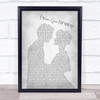 Westlife I Wanna Grow Old With You Man Lady Bride Groom Wedding Grey Song Lyric Quote Music Print