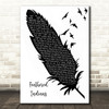 Tyler Childers Feathered Indians Black & White Feather & Birds Song Lyric Quote Music Print