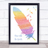 David Gray One with the Birds Watercolour Feather & Birds Song Lyric Quote Music Print