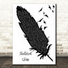 Brad Paisley Shattered Glass Black & White Feather & Birds Song Lyric Quote Music Print