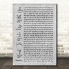 Ben Peters I Want To Wake Up With You Grey Rustic Script Song Lyric Quote Music Print