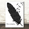 Babybird You're Gorgeous Black & White Feather & Birds Song Lyric Quote Music Print