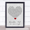 The Four Seasons December, 1963 (Oh, What A Night) Grey Heart Song Lyric Quote Music Print