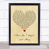 Andy Williams (Where Do I Begin) Love Story Vintage Heart Song Lyric Quote Music Print