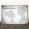 Keane Somewhere Only We Know Man Lady Couple Grey Song Lyric Quote Music Print