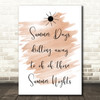 Watercolour Grease Summer Nights Song Lyric Quote Print