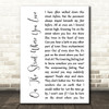 Nat King Cole On The Street Where You Live White Script Song Lyric Quote Music Print