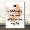 Watercolour Can't Stop The Feeling Justin Timberlake Song Lyric Quote Print