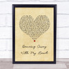 Dillon Carmichael Dancing Away With My Heart Vintage Heart Song Lyric Quote Music Print