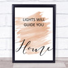 Watercolour Coldplay Lights Will Guide You Home Song Lyric Quote Print