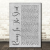 Bruce Springsteen Racing In The Street Grey Rustic Script Song Lyric Quote Music Print