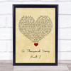 Christina Perri A Thousand Years - Part 2 Vintage Heart Song Lyric Quote Music Print
