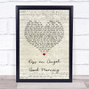 Charlie Pride Kiss an Angel Good Morning Script Heart Song Lyric Quote Music Print