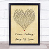 New Seekers Never ending song of love Vintage Heart Song Lyric Quote Music Print