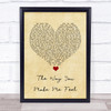 Michael Jackson The Way You Make Me Feel Vintage Heart Song Lyric Quote Music Print