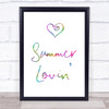 Rainbow Grease Summer Lovin' Song Lyric Quote Print