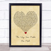 Ronan Keating The Way You Make Me Feel Vintage Heart Song Lyric Quote Music Print