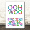 Rainbow Rebel Just For Kicks Now Song Lyric Quote Print