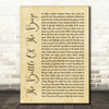 The Proclaimers The Battle Of The Booze Rustic Script Song Lyric Quote Music Print