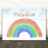 George Ezra Paradise Watercolour Rainbow & Clouds Song Lyric Quote Music Print