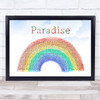 George Ezra Paradise Watercolour Rainbow & Clouds Song Lyric Quote Music Print