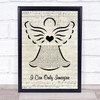 MercyMe I Can Only Imagine Music Script Angel Song Lyric Quote Music Print