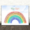 The Temptations My Girl Watercolour Rainbow & Clouds Song Lyric Quote Music Print