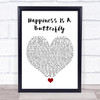 Lana Del Rey Happiness Is A Butterfly White Heart Song Lyric Quote Music Print