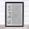 The Script Run Through Walls Grey Rustic Script Song Lyric Quote Music Print