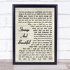 Aqualung Strange And Beautiful Vintage Script Song Lyric Quote Music Print