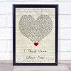 Tiffany I Think We're Alone Now Script Heart Song Lyric Quote Music Print