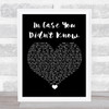 Brett Young Boyce Avenue In Case You Didn't Know Black Heart Song Lyric Quote Music Print