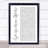 Florida Georgia Line God, Your Mama, And Me White Script Song Lyric Quote Music Print