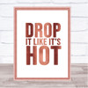 Rose Gold Drop It Like Its Hot Song Lyric Quote Print