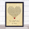 The Beatles I've Just Seen A Face Vintage Heart Song Lyric Quote Music Print