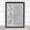 Joe Walsh Life's Been Good Grey Rustic Script Song Lyric Quote Music Print