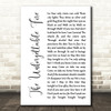 U2 The Unforgettable Fire White Script Song Lyric Quote Music Print