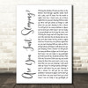 Sheridan Smith Are You Just Sleeping White Script Song Lyric Quote Music Print